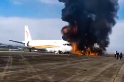Tibet Airlines Plane with 122 Onboard Skids Off Runway, Catches Fire: Watch Video