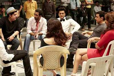 Aamir Khan visits Saif Ali Khan, Sajid Khan on the sets of 'Humshakals'