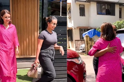 Soha Ali Khan And Patralekhaa Share A Warm Hug As They Step Out Of Mumbai Eatery