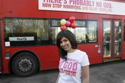 British atheists launch 'no God' ads on buses