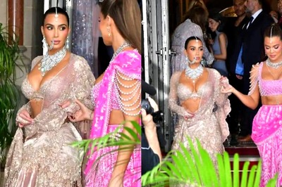 Kim Opts For Tarun Tahiliani, Khloe Wears Manish Malhotra At Shubh Aashirwad Ceremony