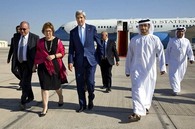 US Secretary of State John Kerry in Abu Dhabi for talks on Syria peace plan