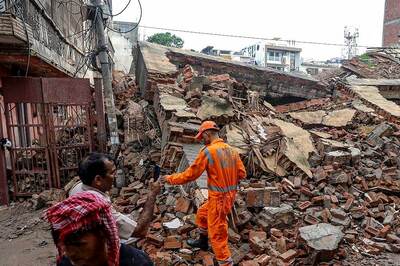 One Dead, Two Injured As Two-storey Building Collapses After Heavy Rain In Delhi's Model Town | WATCH