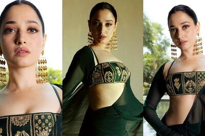 Sexy! Tamannaah Bhatia Slays In An Emerald Green Saree, Flaunts Her Curves In Hot Photos; See Here