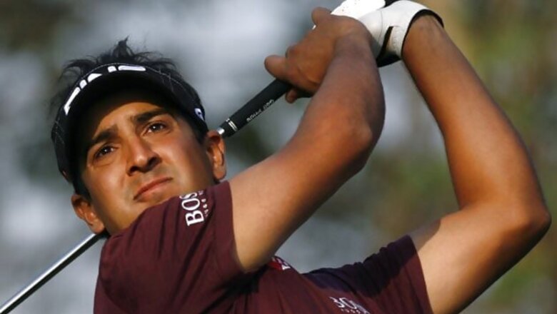 Shiv Kapur gets advice from Nick Faldo at The Open