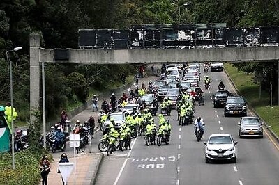 Hundreds Join Unions' Car Caravan Protest In Bogota