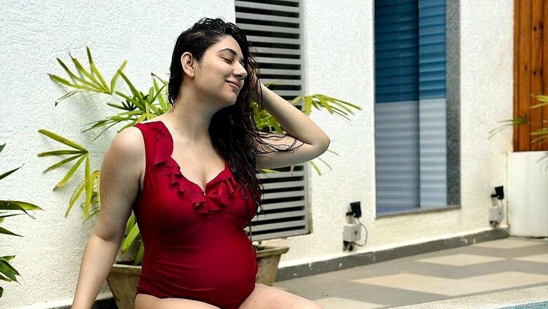 Mom-To-Be Disha Parmar Looks Gorgeous As She Flaunts Her Baby Bump In Red Swimwear; Photo