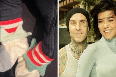 Kourtney Kardashian's Son Rocky Wearing Elf Socks Is The Cutest Christmas Postcard