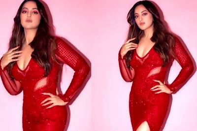 Sonakshi Sinha Raises The Glam Quotient In A Red Thigh-High Slit Dress