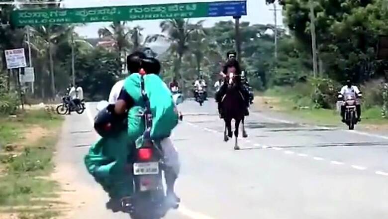 Karnataka BJP MLA’s Son Defies Lockdown to Ride Horse Without Mask on Highway, Video Goes Viral