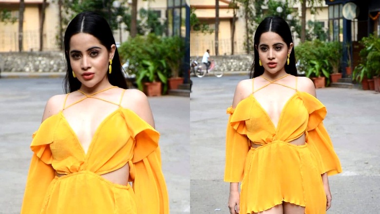Urfi Javed Poses for Paparazzi in Orange Dress, Trolls Take a Dig at Her Outfit Again