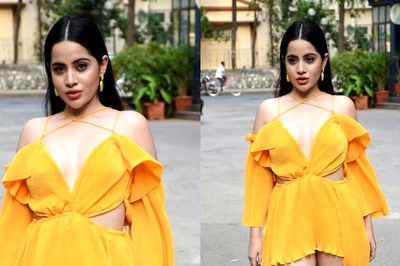 Urfi Javed Poses for Paparazzi in Orange Dress, Trolls Take a Dig at Her Outfit Again