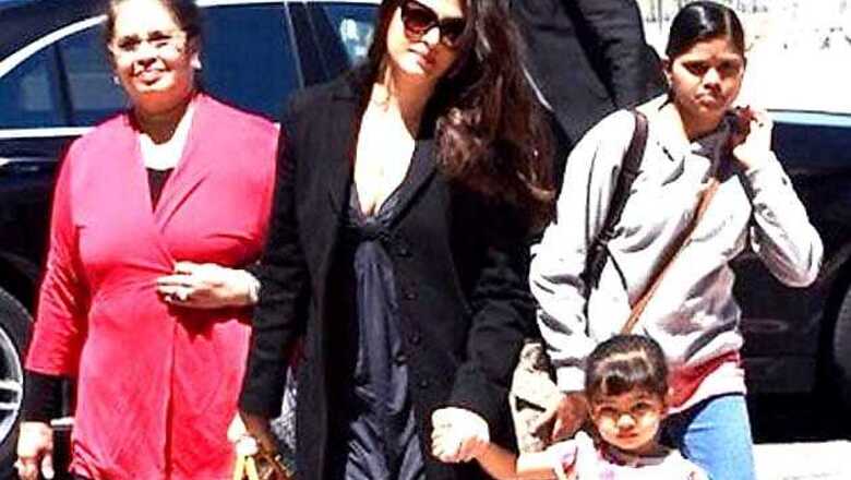 Snapshot: Stylish mommy Aishwarya Rai seen taking a stroll with daughter Aaradhya and mother Brindya