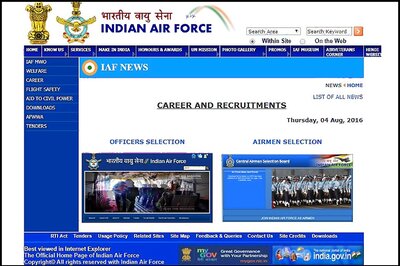 Indian Air Force - IAF Recruitment 2018:  Airmen Post in Group Y Trade, Apply before 12th May 2018