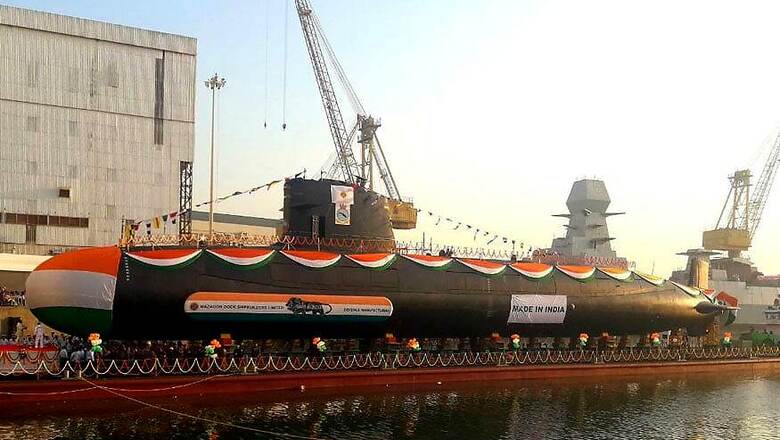 Navy Launches Third Scropene Class Submarine Karanj