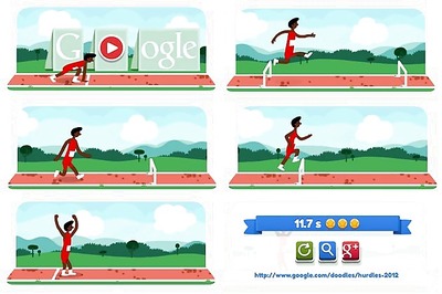 Google London 2012 hurdles doodle lets you race