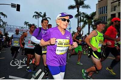 92-year-old cancer survivor becomes oldest woman to finish marathon