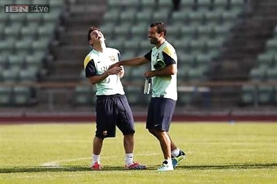 Lionel Messi back in training after thigh problem