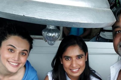 Taapsee Pannu Visits Eden Gardens with Mithali Raj and Shabaash Mithu Director Srijit Mukherji