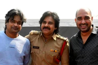 Krish Jagarlamudi, Harish Shankar Meet Pawan Kalyan on Sets of Bheemla Nayak; See pics