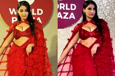 Sexy! Nora Fatehi Flaunts Her Hot Curves In A Sizzling Red Saree, Video Goes Viral; Watch