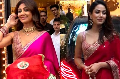 Shilpa Shetty Turns Heads in Saree, Mira Rajput Joins Sunita Kapoor For Karwa Chauth Puja; Watch