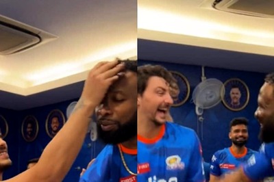 IPL 2023: Kieron Pollard Smears Cake on Tim David's Face, Inside Mumbai Indians Legend's Birthday Celebration | WATCH