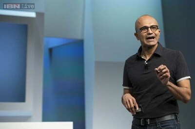 Microsoft CEO Satya Nadella doused with a bucket of ice water