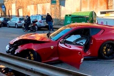 Car Washing Worker Crashes Italian Footballer's Ferrari 812 Superfast While Returning the Car Back