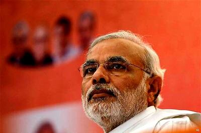 Modi raps PM for delaying approval of installation of gates on Sardar Sarovar dam