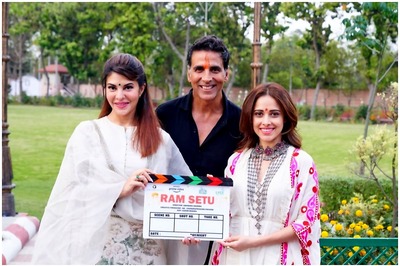 In Pics: Akshay Kumar with Team Ram Setu in Ayodhya for the Mahurat Day
