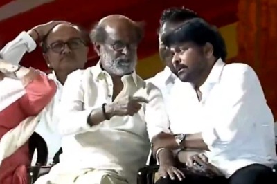 Chiranjeevi Holds Rajinikanth's Arm, Superstars Chat at Andhra CM Chandrababu Naidu Oath-Taking Event