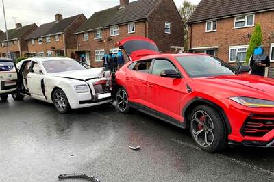 Driver Crashes Rented Rolls-Royce Into a Lamborghini Urus, Flees the Scene Leaving His Photo Behind