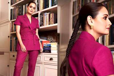Dia Mirza Gives off Boss Vibes in a Gorgeous Pink Pant-Suit From Kamal Haasan’s KH House of Khaddar