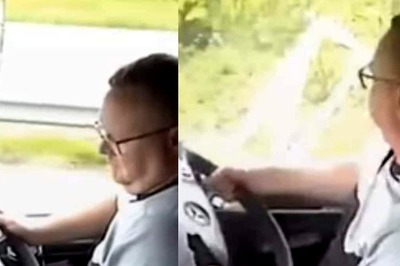 Watch: UK Lorry Driver, Searching For Podcast On Phone, Nearly Hits Family On Roadside