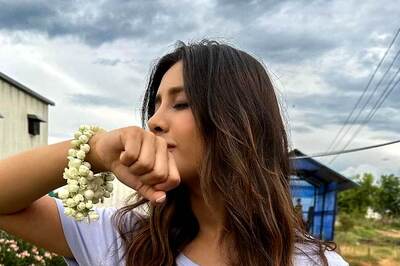 Nabha Natesh Looks Stunning In Blue Saree In Latest Photos