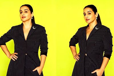Vidya Balan Looks Splendid In All-black Striped Pant Suit By MaisonTai; See Pics