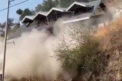 On Cam | Five-Storey Building Collapses in Himachal Village, Partially Damages Road