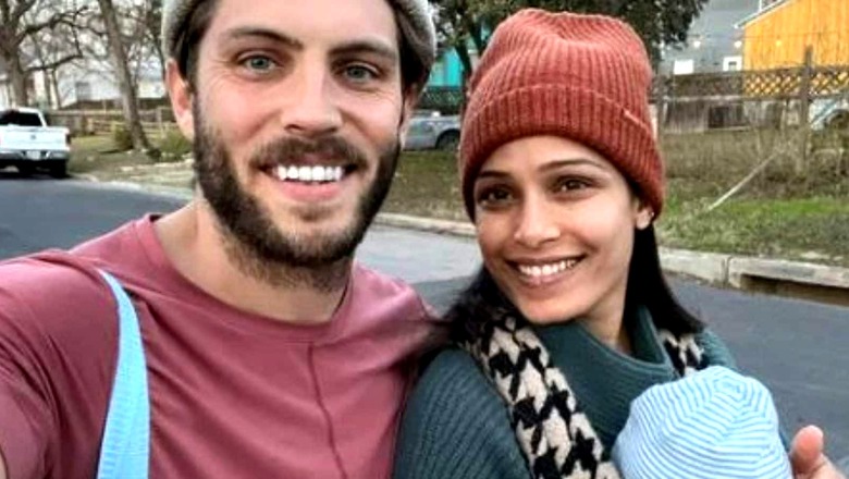New Parents Freida Pinto and Cory Tran Go for an Evening Walk With Baby Son Rumi-Ray, See Pic