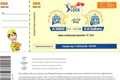 Chennai Super Kings Superfan Gets His Wedding Invite Designed as Match Ticket