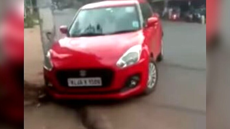 WATCH|Maruti Suzuki Swift Driver Attempts Drifting on a Busy Road, Hits Electric Pole [Video]