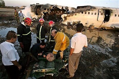Iranian jet catches fire, 29 dead