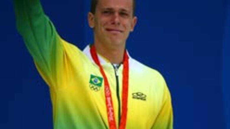 Cielo wins 50m freestyle for Brazil's first swimming gold