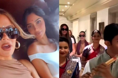Kim, Khloe Kardashian Enjoy Auto Ride in Mumbai, Drop Video Of Being Greeted by Flautist at Hotel | Watch