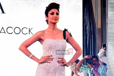 Shilpa Shetty Kundra is Elegance Personified in this Falguni-Shane Peacock Saree Gown; See Pics