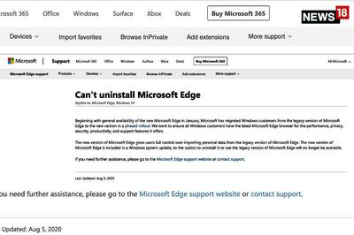 Windows 10 Users Can Not Uninstall The Microsoft Edge Web Browser. Yes, You Read That Right