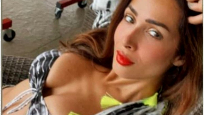 Malaika Arora Keeps It Fashionable as She Chills at Home in Printed Bikini and Cape