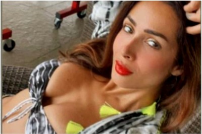 Malaika Arora Keeps It Fashionable as She Chills at Home in Printed Bikini and Cape