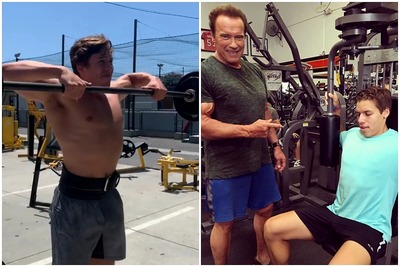 Arnold Schwarzenegger's Son Joseph Baena Pumps Up in the Sun, Copies Dad's Bodybuilding Pose