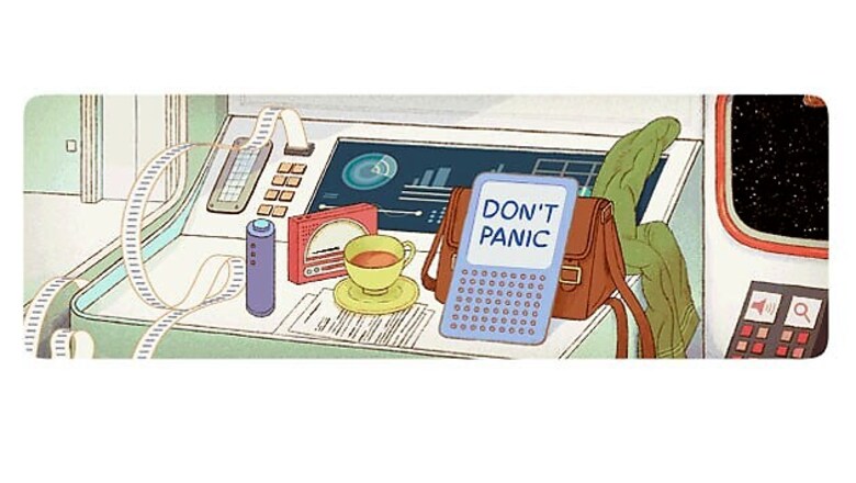 Google doodles Douglas Adams' 61st birthday